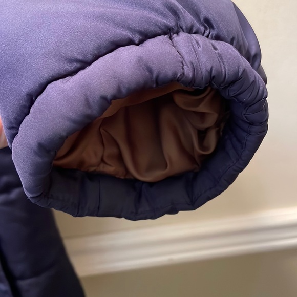 Lands End Blue Puffer Mens size XXL (50-52) Zip & Snap Down Jacket EUC Pockets - Picture 4 of 9